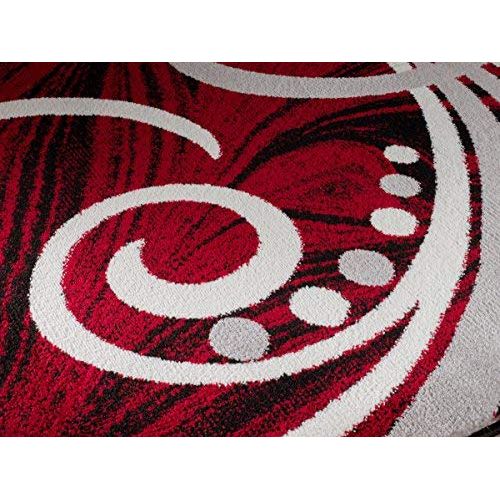  SUMMIT BY WHITE MOUNTAIN Summit O1-8FJ2-YHFE New Elite 49 Red White Grey Black Swirls Modern Abstract Area Rug Multi Color Many Sizes Available, 5 x 7 actual is 4.10 x 7.2