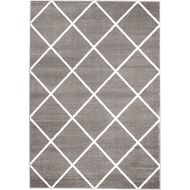 SUMMIT BY WHITE MOUNTAIN Summit 23-76LD-ZMMX 80 Venice Grey Diamond Trellis Di Stressed Vintage Retro Style Area Modern Abstract Rug, 2x3 Door mat Actual is 22 inch x 35 inch