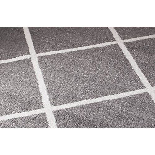  SUMMIT BY WHITE MOUNTAIN Summit 23-76LD-ZMMX 80 Venice Grey Diamond Trellis Di Stressed Vintage Retro Style Area Modern Abstract Rug, 2x3 Door mat Actual is 22 inch x 35 inch