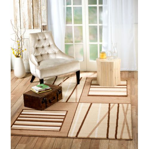  SUMMIT BY WHITE MOUNTAIN Rio EO-TSZZ-O2IA Summit 308 Coffee Beige Area Rug Modern Abstract Many Sizes Available , DOOR MAT 22 inch x 35 inch
