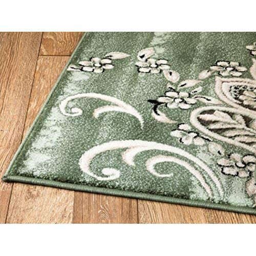  SUMMIT BY WHITE MOUNTAIN Summit 405blue8/11 Chatham 203 Damask Area Rug, (22 X 35 INCH Door MAT, SAGE), INCH INCH