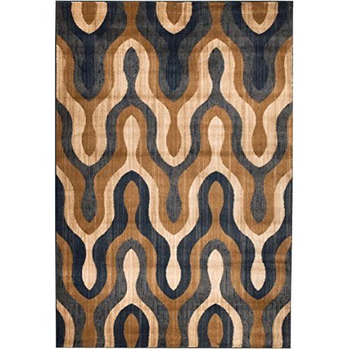  SUMMIT BY WHITE MOUNTAIN Summit S75 Venice Blue beige Trellis Area Rug Modern Abstract Rug Many Sizes Available (2x3 door mat Actual is 22 inch x 35 inch)