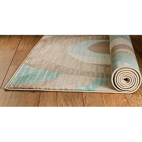  SUMMIT BY WHITE MOUNTAIN Summit 2D-AEY5-KWED New Elite ST60 Turquoise Swirl AREA Modern Abstract Rug Many Sizes Available (5 X 7 Actual IS 4.10 X 7.2)