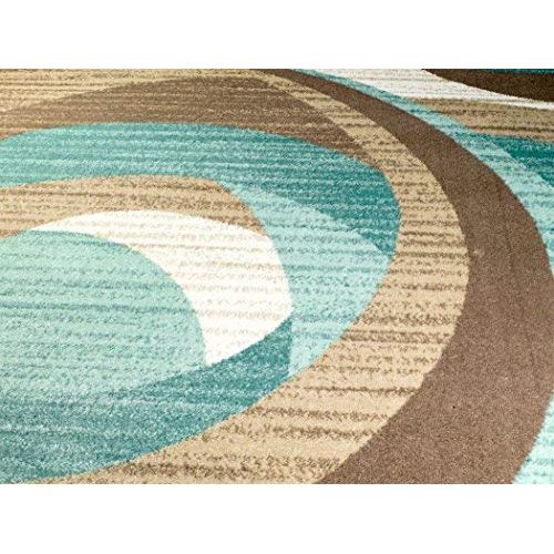  SUMMIT BY WHITE MOUNTAIN Summit 2D-AEY5-KWED New Elite ST60 Turquoise Swirl AREA Modern Abstract Rug Many Sizes Available (5 X 7 Actual IS 4.10 X 7.2)