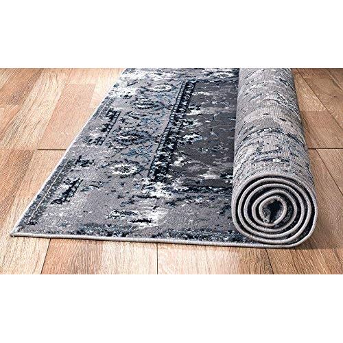  SUMMIT BY WHITE MOUNTAIN Summit CP-UYM8-QM51 83 Venice Grey Washed Out Distressed Vintage Retro Style Area Rug Carpet Many Sizes Available , 2 x 3 door mat Actual is 22 inch x 35 inch