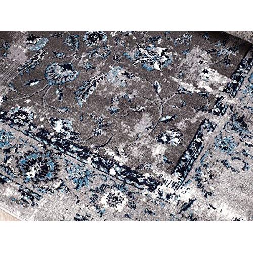  SUMMIT BY WHITE MOUNTAIN Summit CP-UYM8-QM51 83 Venice Grey Washed Out Distressed Vintage Retro Style Area Rug Carpet Many Sizes Available , 2 x 3 door mat Actual is 22 inch x 35 inch