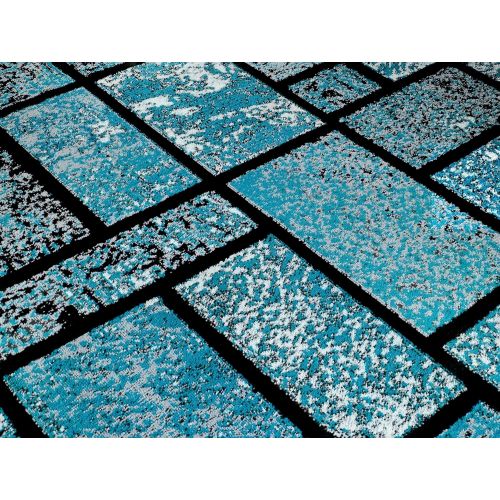  SUMMIT BY WHITE MOUNTAIN Summit KO-2EJW-WG42 41new Turquoise Geometric Area Rug Modern Abstract Rug Many Available , 22 Inch X 35 Inch Scatter Door MAT Size