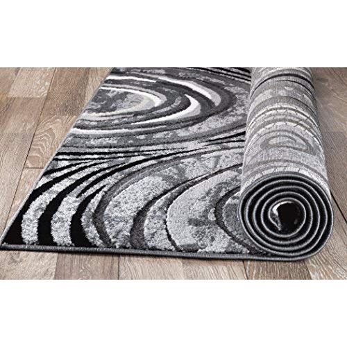  SUMMIT BY WHITE MOUNTAIN Summit D3-V55M-YHJV Chatham 213 Modern Abstract Area Rug (Grey), 22 INCH X 35 INCH SCATTER DOOR MAT