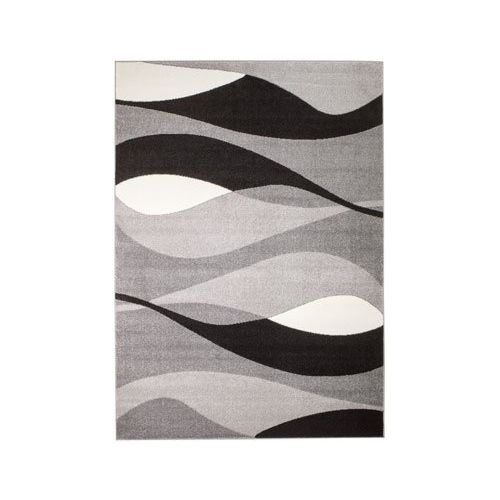  SUMMIT BY WHITE MOUNTAIN Rio TU-ZSJF-JWQO Summit 307 Grey Black White Area Rug Modern Abstract Many Sizes Available , DOOR MAT 22 inch x 35 inch