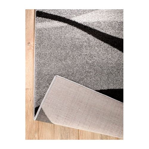  SUMMIT BY WHITE MOUNTAIN Rio TU-ZSJF-JWQO Summit 307 Grey Black White Area Rug Modern Abstract Many Sizes Available , DOOR MAT 22 inch x 35 inch
