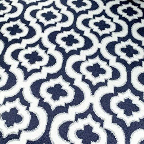  SUMMIT BY WHITE MOUNTAIN Summit S43 New Navy Blue Morrocan Trellis Area Rug Modern Abstract Rug,(22 INCH X 35 INCH Scatter Door MAT Size)