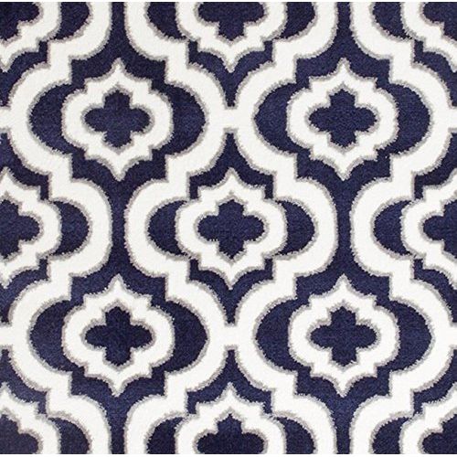  SUMMIT BY WHITE MOUNTAIN Summit S43 New Navy Blue Morrocan Trellis Area Rug Modern Abstract Rug,(22 INCH X 35 INCH Scatter Door MAT Size)