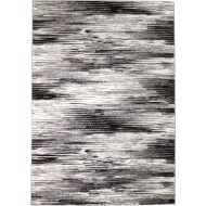 SUMMIT BY WHITE MOUNTAIN Rio 2V-NHIU-AY47 Summit 305 Grey Black Area Rug Modern Abstract Many Sizes Available , DOOR MAT 22 inch x 35 inch