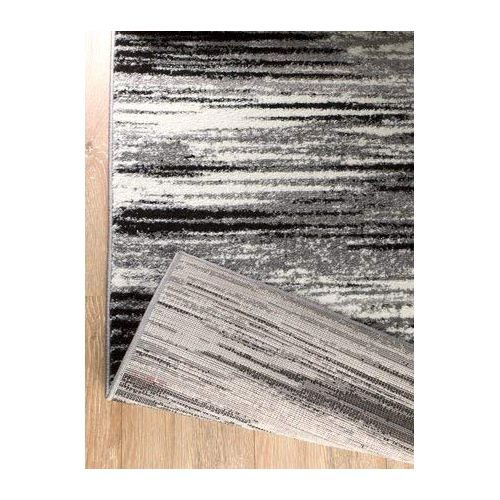  SUMMIT BY WHITE MOUNTAIN Rio 2V-NHIU-AY47 Summit 305 Grey Black Area Rug Modern Abstract Many Sizes Available , DOOR MAT 22 inch x 35 inch