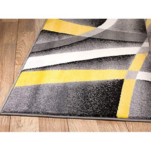  SUMMIT BY WHITE MOUNTAIN Summit UQ-ABE2-JR2X 21 New Yellow Grey Area Rug Modern Abstract Many Sizes Available , DOOR MAT 22 inch x 35 inch