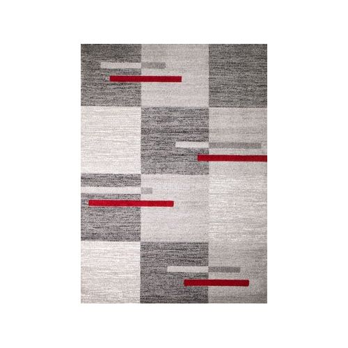  SUMMIT BY WHITE MOUNTAIN Rio VP-LJVG-WHJ9 Summit 306 Grey Red Area Rug Modern Abstract Many Sizes Available DOOR MAT 22 inch x 35 inch