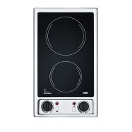 SUMMIT BY WHITE MOUNTAIN Summit FBA CR2B120 115V 2-Burner 12 Radiant Cooktop with Stainless Steel Trim for Built-in Installation, Black