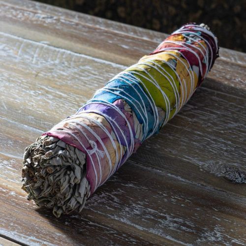  인센스스틱 SUMMIT COLLECTION 7 Chakra Rose Petal White Sage Smudge Sticks 9 Inch L Bundles Pack of 2 Smudging and Cleansing Incense Sticks Energy Renewal (7 Chakra White Sage 9 L)