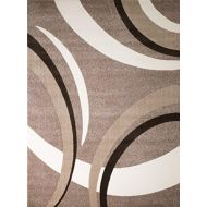 SUMMITRUG Rio Summit 302 Taupe White Area Rug Modern Abstract Many Sizes Available , DOOR MAT 22 inch x 35 inch