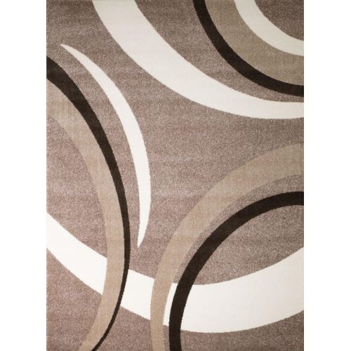  SUMMITRUG Rio Summit 302 Taupe White Area Rug Modern Abstract Many Sizes Available , DOOR MAT 22 inch x 35 inch