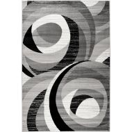 SUMMIT BY WHITE MOUNTAIN Summit 0U-PK2K-HU46 104 New Grey Area Rug Modern Abstract Many Sizes Available, 7.4x10.6