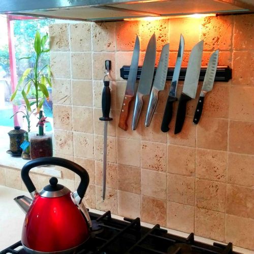  SUMPRI Magnetic Knife Holder For Wall (15 Inch X Set Of 2) Magnetic Knife Strip -Strong Powerful Knife Rack Storage Display Home Organizer -Securely Hang Your Knives On a Multipurpose Kit