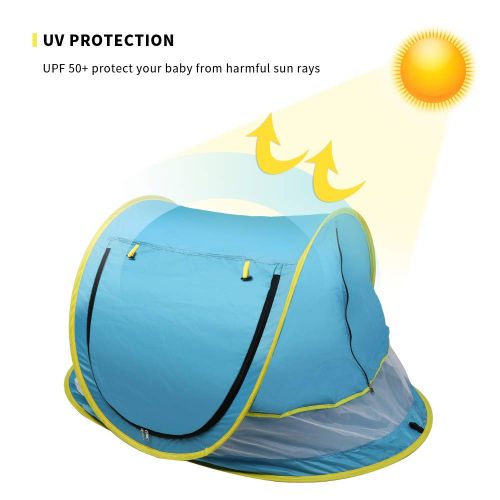  [아마존베스트]SUNBA YOUTH Baby Tent, Portable Baby Travel Bed, UPF 50+ Sun Shelters for Infant, Pop Up Beach Tent, Baby Travel Crib with Mosquito Net, Sun Shade