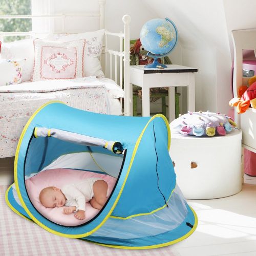  [아마존베스트]SUNBA YOUTH Baby Tent, Portable Baby Travel Bed, UPF 50+ Sun Shelters for Infant, Pop Up Beach Tent, Baby Travel Crib with Mosquito Net, Sun Shade