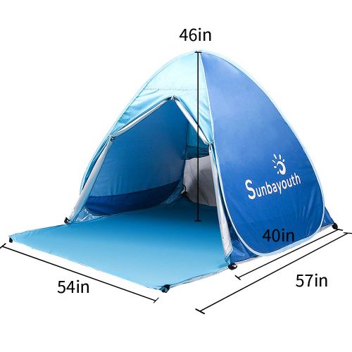  SUNBA YOUTH Sunba Youth Beach Tent, Beach Shade, Anti UV Baby Beach Tent, Portable Instant Sun Shelter, for 2-3 Person Camping& Travel