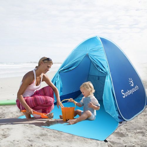  SUNBA YOUTH Sunba Youth Beach Tent, Beach Shade, Anti UV Baby Beach Tent, Portable Instant Sun Shelter, for 2-3 Person Camping& Travel