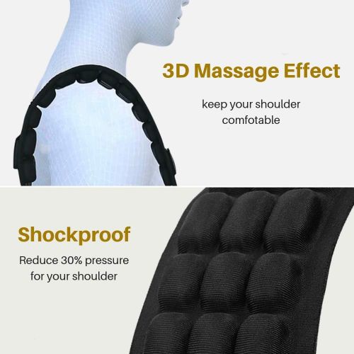  SUNFICON Bag Strap Pads Replacement Guitar Camera Strap Cushions Car Seat Belt Pads 3D Air Cushion Soft Comfortable Shoulder Massage Anti Shock Non Slip for Backpack Business Bags