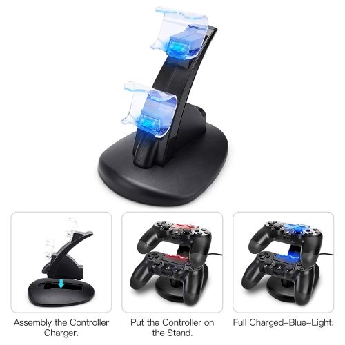  [아마존베스트]SUNKY PS4 Controller Charger, Playstation 4 / PS4 Slim / PS4 PRO / PS4 Controller Charger, Charging Station, Charging Station, Dual USB Fast Charging Ps4 Station for Sony PS4 Controller