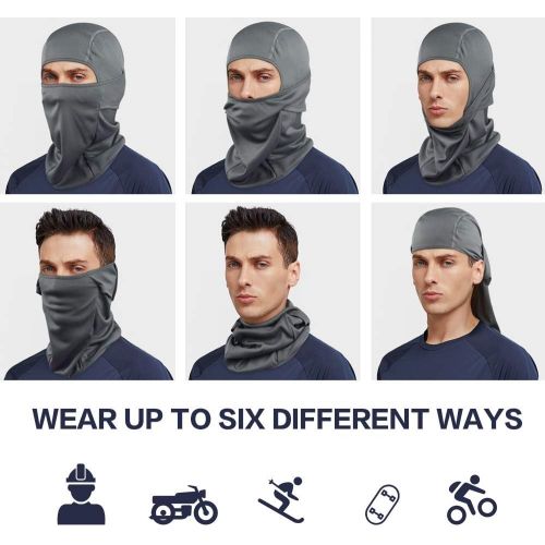  SUNLAND Lycra Fabrics Head Sock Motorcycle Cycling Bike Bandana Hiking Skateboard Balaclava Scarf 3pack Black