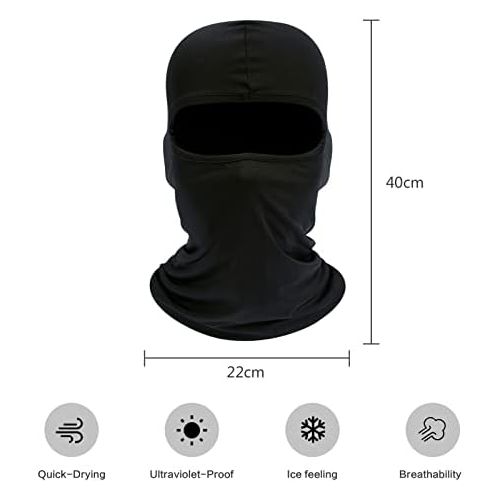  SUNLAND Lycra Fabrics Balaclava Motorcycle Cycling Bike Bandana Hiking Skateboard Head Sock 3 Pack Black