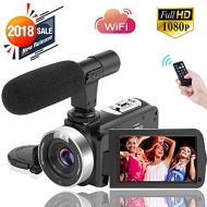 SUNLEA Digital Video Camera WiFi Camcorder Full HD 1080P 30FPS 16X Digital Zoom Vlogging Camera with Microphone 3.00 Rotatable Touch Screen Support Remote Control Time-Lapse Photography