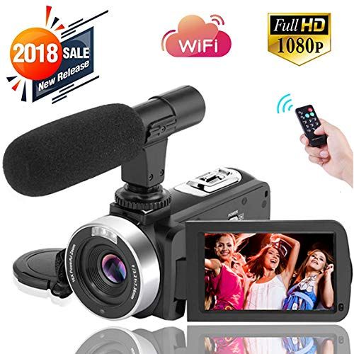  SUNLEA Digital Video Camera WiFi Camcorder Full HD 1080P 30FPS 16X Digital Zoom Vlogging Camera with Microphone 3.00 Rotatable Touch Screen Support Remote Control Time-Lapse Photography