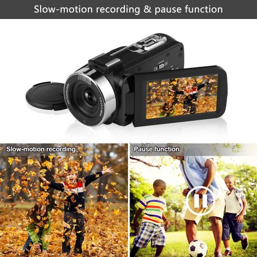  SUNLEA Digital Video Camera WiFi Camcorder Full HD 1080P 30FPS 16X Digital Zoom Vlogging Camera with Microphone 3.00 Rotatable Touch Screen Support Remote Control Time-Lapse Photography