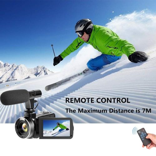  SUNLEA Video Camera Vlogging Camera with MicrophoneFull HD 1080p 30fps 24.0MP Video Camcorder for YouTube Support Remote Controller