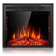 SUNLEI 28‘’ Electric Fireplace Insert, Recessed Built in & Freestanding Fireplace Heater LED Adjustable Flame with Burning Fireplace Logs Touch Screen,Remote Control,Timer, 750W-15
