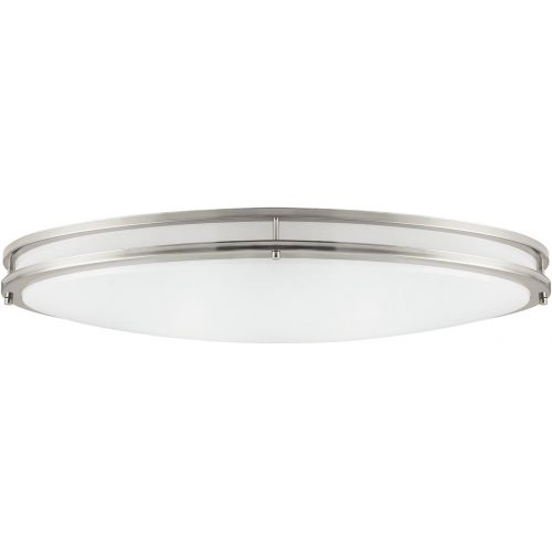  Sunlite 49097 LED 32-Inch Oval Flush Mount Ceiling Lighting Fixture, Satin Nickel, 4000K Cool White