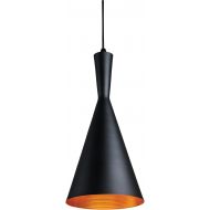 Sunlite PDIC7 7 Cone Pendant Vintage Antique Style Fixture, Matte Black Finish