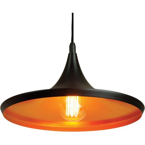  Sunlite PDIC7 7 Cone Pendant Vintage Antique Style Fixture, Matte Black Finish