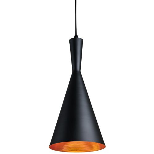  Sunlite PDIC7 7 Cone Pendant Vintage Antique Style Fixture, Matte Black Finish