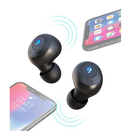  SUNLMG Wireless Earbuds Bluetooth 5.0 True Wireless Headphones Strong Bass Noise Cancellingstereo Waterproof Sports Bluetooth Headsets with Portable Charging Case,Black