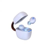 SUNLMG Wireless Earbuds Bluetooth 5.0 True Wireless Headphones Strong Bass Noise Cancellingstereo Waterproof Sports Bluetooth Headsets with Portable Charging Case,White