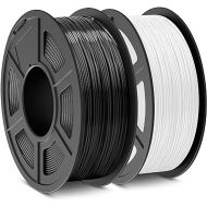 SUNLU ABS Filament 1.75mm 3D Printer Filament, Strong and Durable, Heat Resistance, Excellent Toughness, Individually Vacuum Packed, 2kg in Total, 1kg per Spool, Pack of 2, Black+White