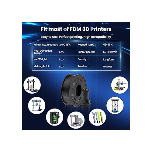  Neatly Wound PLA+ Filament 1.75mm Black