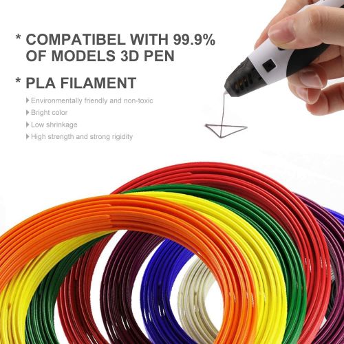  [아마존 핫딜]  [아마존핫딜]SUNLU PLA 3D-Filament 1.75 PLA Filament 3D-Stift Filament fuer Kinder / 3D-Druckstift, 20 Farben, jeweils 16,4 Fuss, insgesamt 328 Fuss PLA