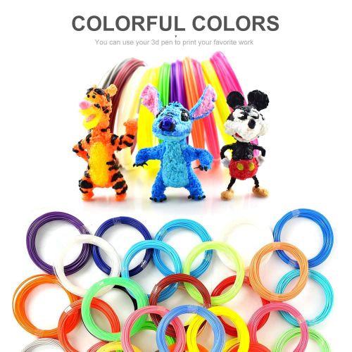  [아마존 핫딜]  [아마존핫딜]SUNLU PLA 3D-Filament 1.75 PLA Filament 3D-Stift Filament fuer Kinder / 3D-Druckstift, 20 Farben, jeweils 16,4 Fuss, insgesamt 328 Fuss PLA