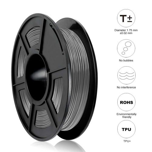  [아마존 핫딜]  [아마존핫딜]3D Printer Filament TPU,TPU Filament 1.75 mm SUNLU,Low Odor Dimensional Accuracy +/- 0.02 mm 3D Printing Filament,1.1LBS (0.5KG) Spool,Grey TPU